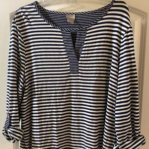 Chicos blue striped shirt